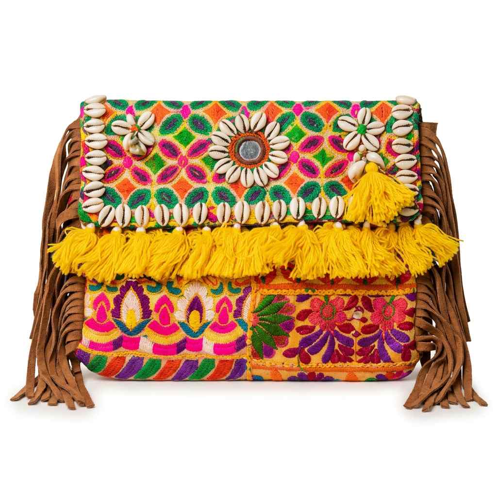 Embroidered Fringe Banjara Laptop Bag for Women