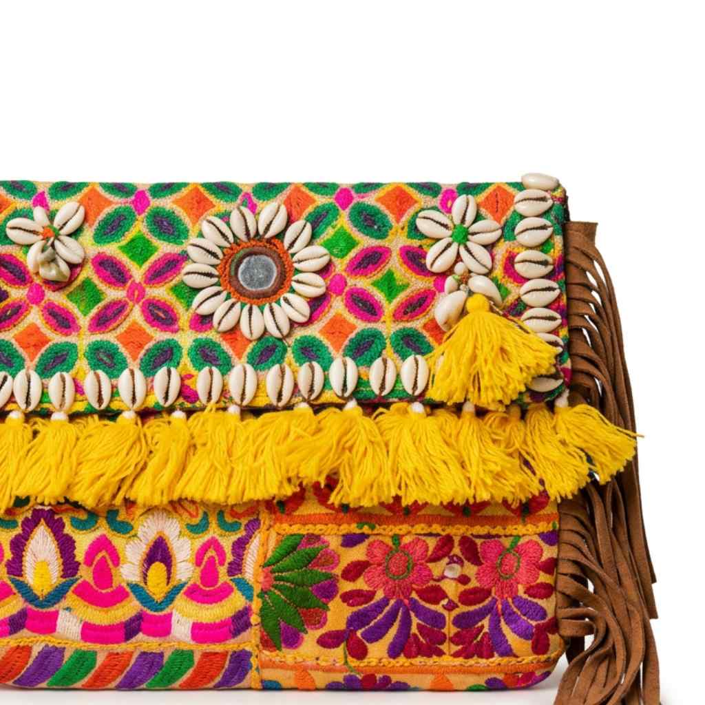 Embroidered Fringe Banjara Laptop Bag for Women