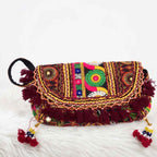 Multicolor Boho Embroidered Sling Purse for Women