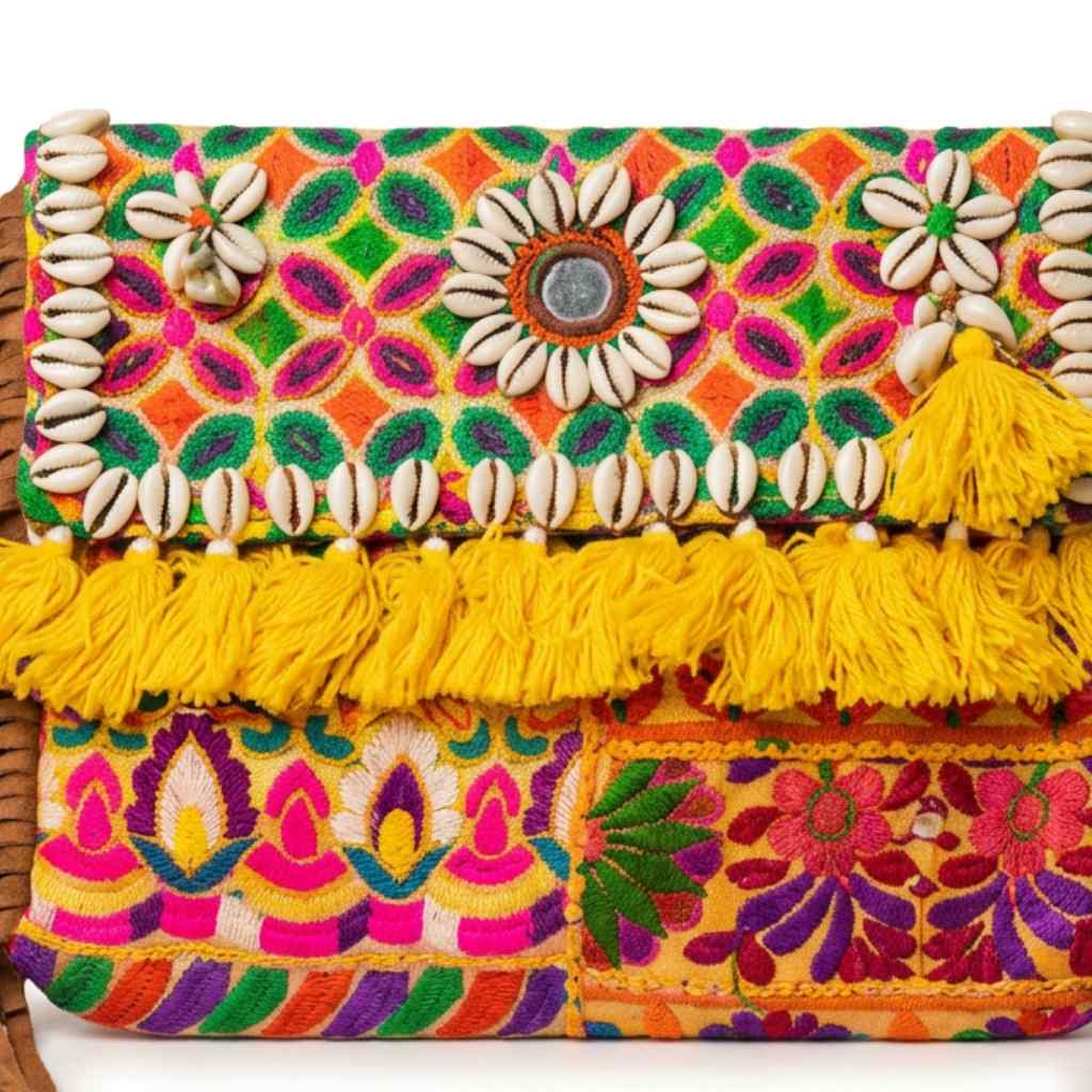 Embroidered Fringe Banjara Laptop Bag for Women