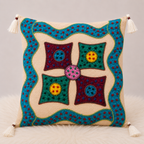 Geometric Hues Applique Cushion Cover