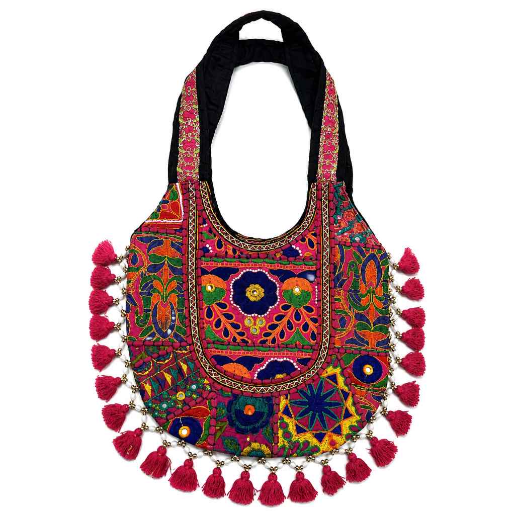 Boho Tassel Embroidered Tote Bag for Women