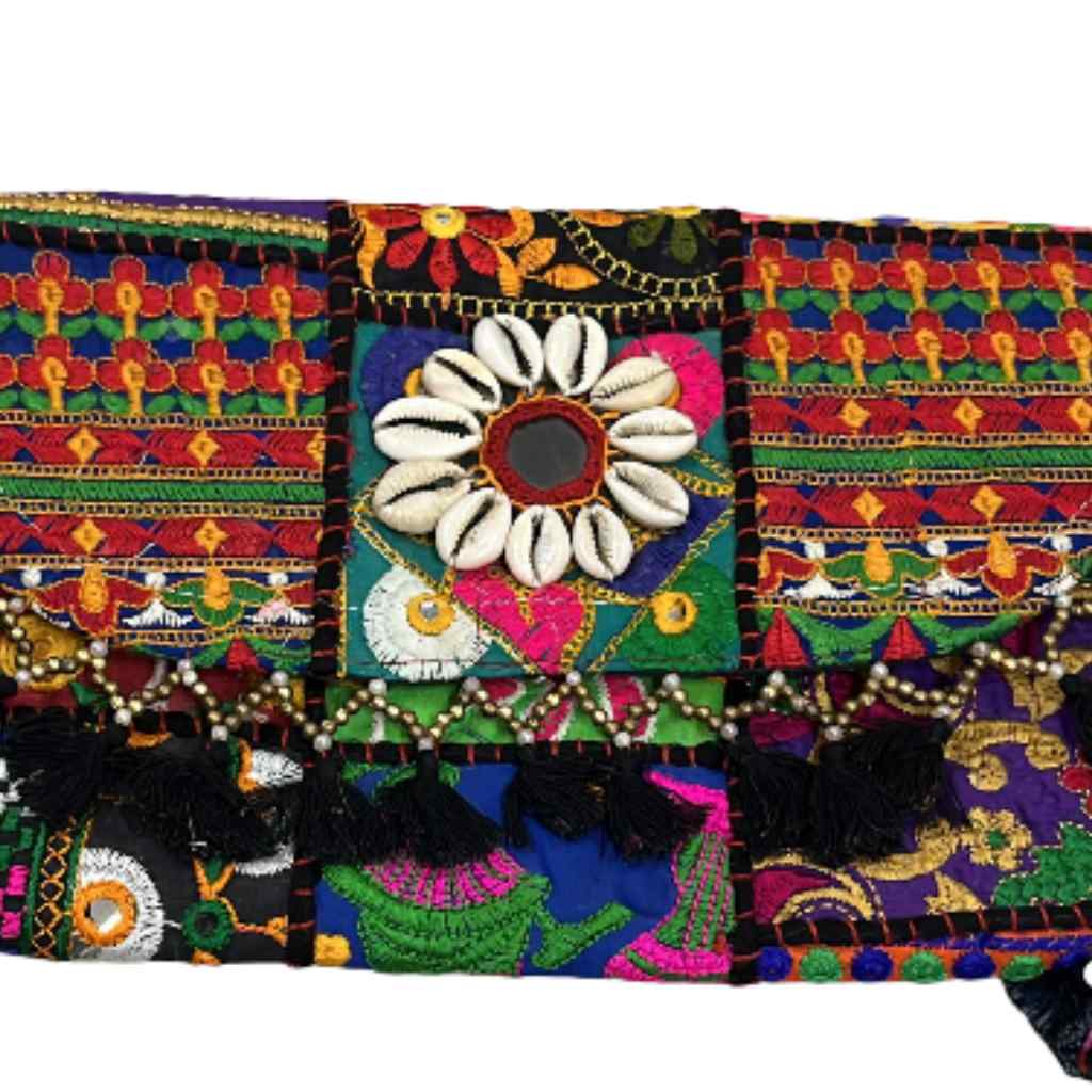Multicolor Boho Embroidered Sling Purse for Women