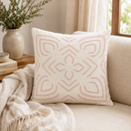 White Appliqué Cutwork Cushion Cover