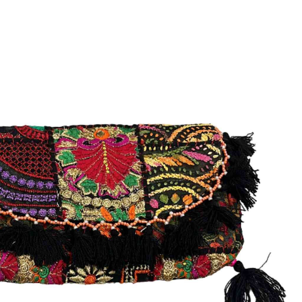 Multicolor Boho Embroidered Sling Purse for Women