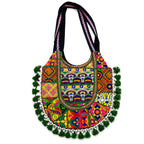 Tribal Hues Boho Embroidered Tote Bag
