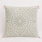 Detailed Applique Cutwork Cushion Cover for Home