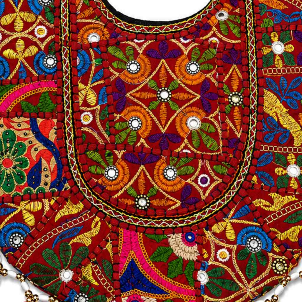 Tribal Hues Boho Embroidered Tote Bag