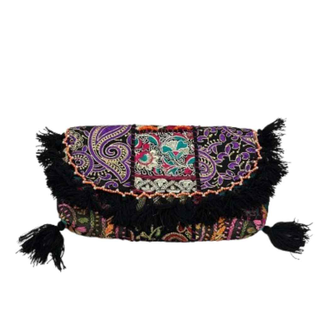 Multicolor Boho Embroidered Sling Purse for Women