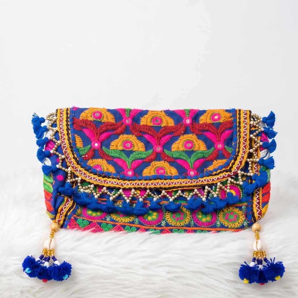 Boho Embroidered Sling Purse for Women