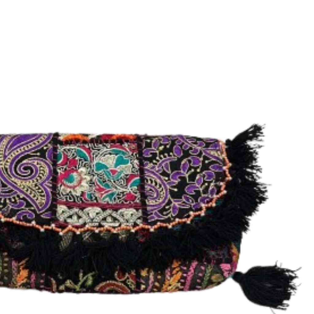Multicolor Boho Embroidered Sling Purse for Women