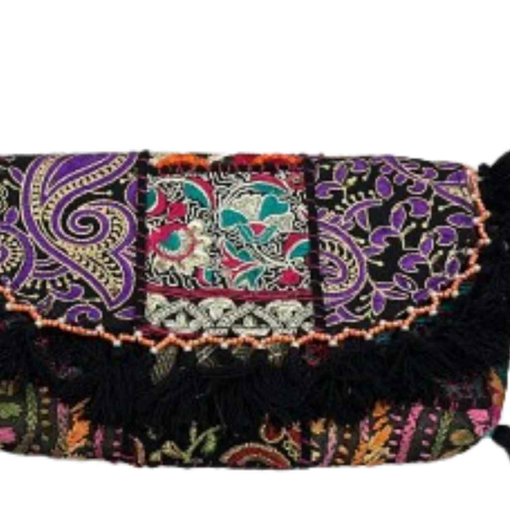 Multicolor Boho Embroidered Sling Purse for Women