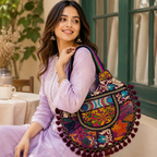 Wanderlust Tassel Embroidered  Tote Bag