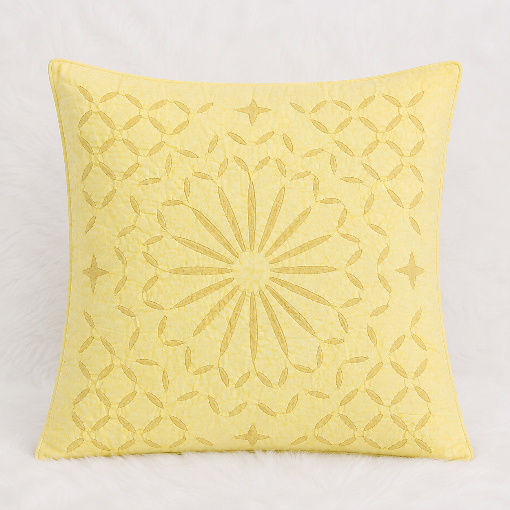 Detailed Applique Cutwork Cushion Cover for Home