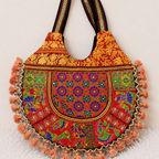 Tribal Hues Boho Embroidered Tote Bag
