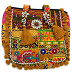 Boho Embroidered Tote Bag with Tassels