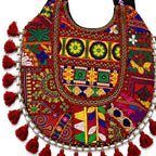 Tribal Hues Boho Embroidered Tote Bag