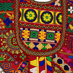 Tribal Hues Boho Embroidered Tote Bag