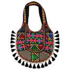 Tribal Hues Boho Embroidered Tote Bag