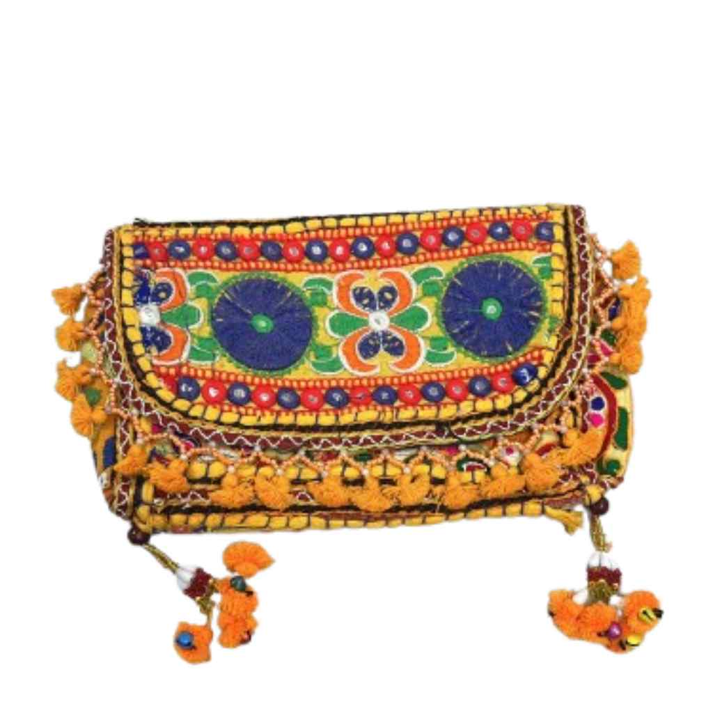 Multicolor Boho Embroidered Sling Purse for Women