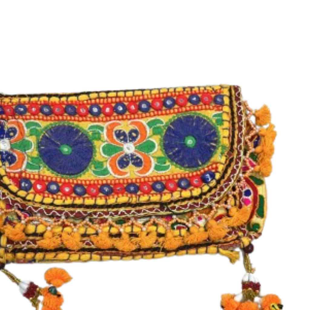 Multicolor Boho Embroidered Sling Purse for Women