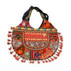 Tribal Hues Boho Embroidered Tote Bag