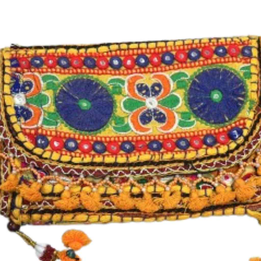 Multicolor Boho Embroidered Sling Purse for Women