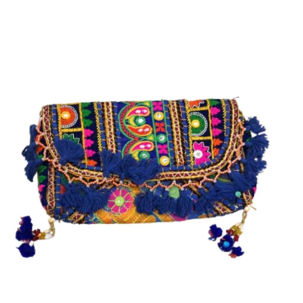 Multicolor Boho Embroidered Sling Purse for Women