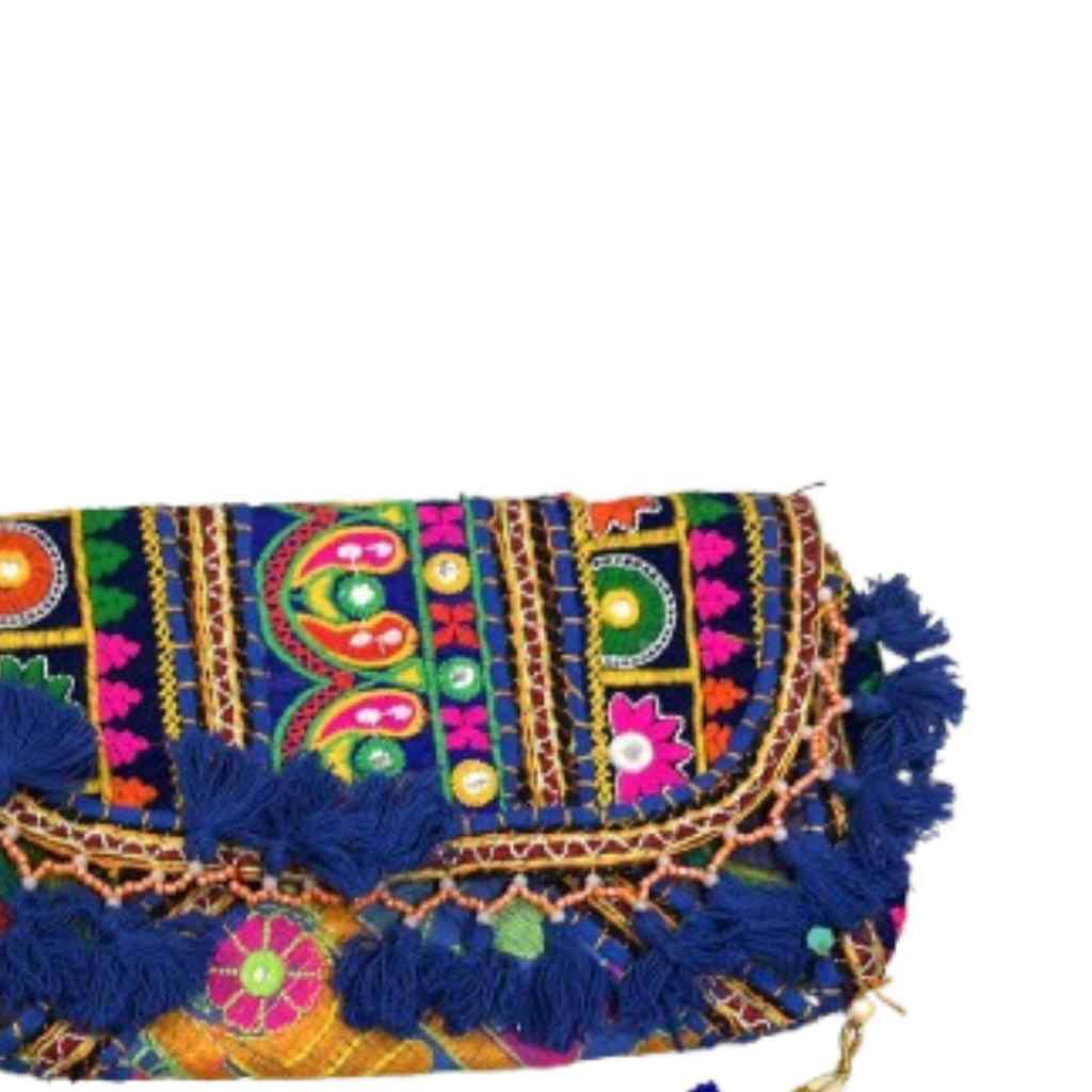 Multicolor Boho Embroidered Sling Purse for Women