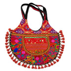 Tribal Hues Boho Embroidered Tote Bag