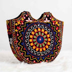 Geometric Motifs Embroidered Rajasthani Tote Bag