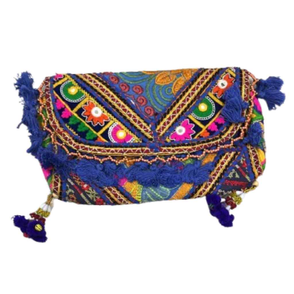 Multicolor Boho Embroidered Sling Purse for Women
