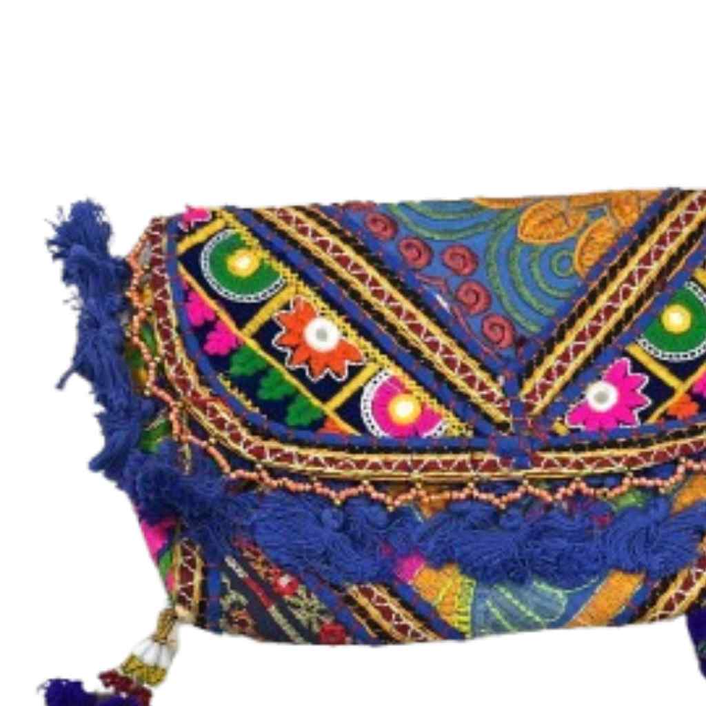 Multicolor Boho Embroidered Sling Purse for Women