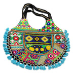 Tribal Hues Boho Embroidered Tote Bag