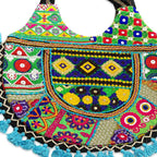 Tribal Hues Boho Embroidered Tote Bag