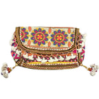 Multicolor Boho Embroidered Sling Purse for Women