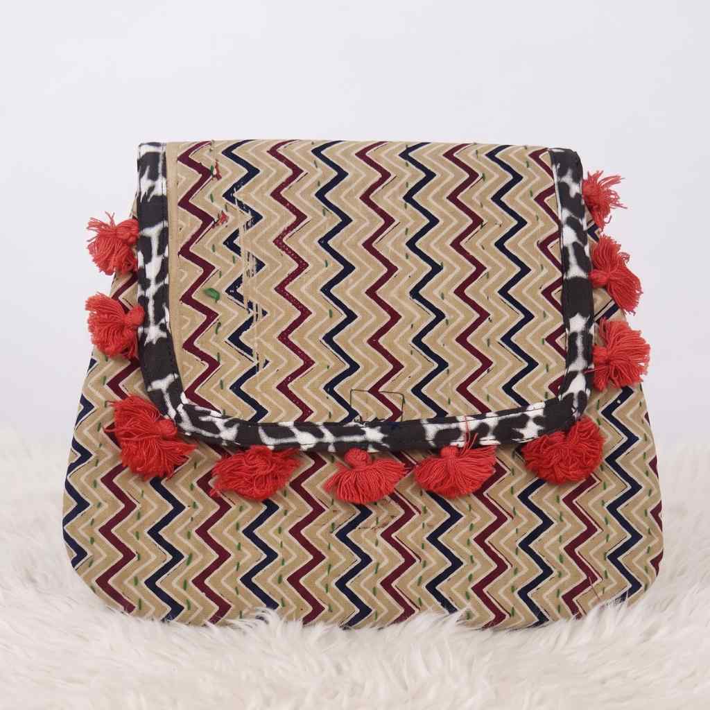 Indie Craft  Printed Ajrakh Sling Bag