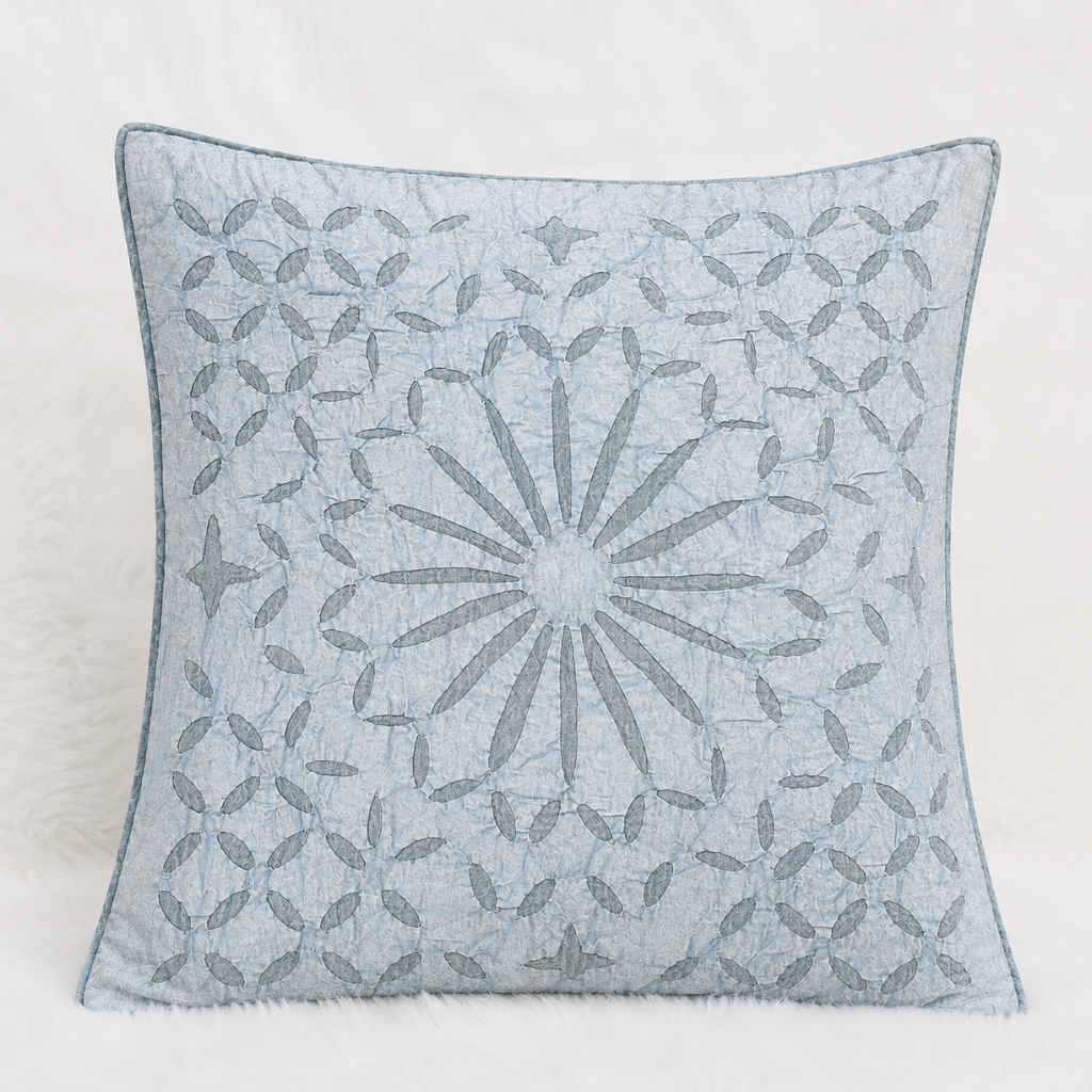 Detailed Applique Cutwork Cushion Cover for Home