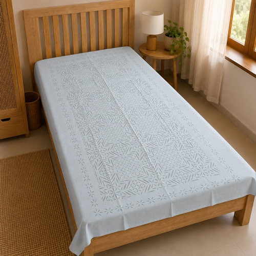 Artistic Applique Single Bedsheet for Home