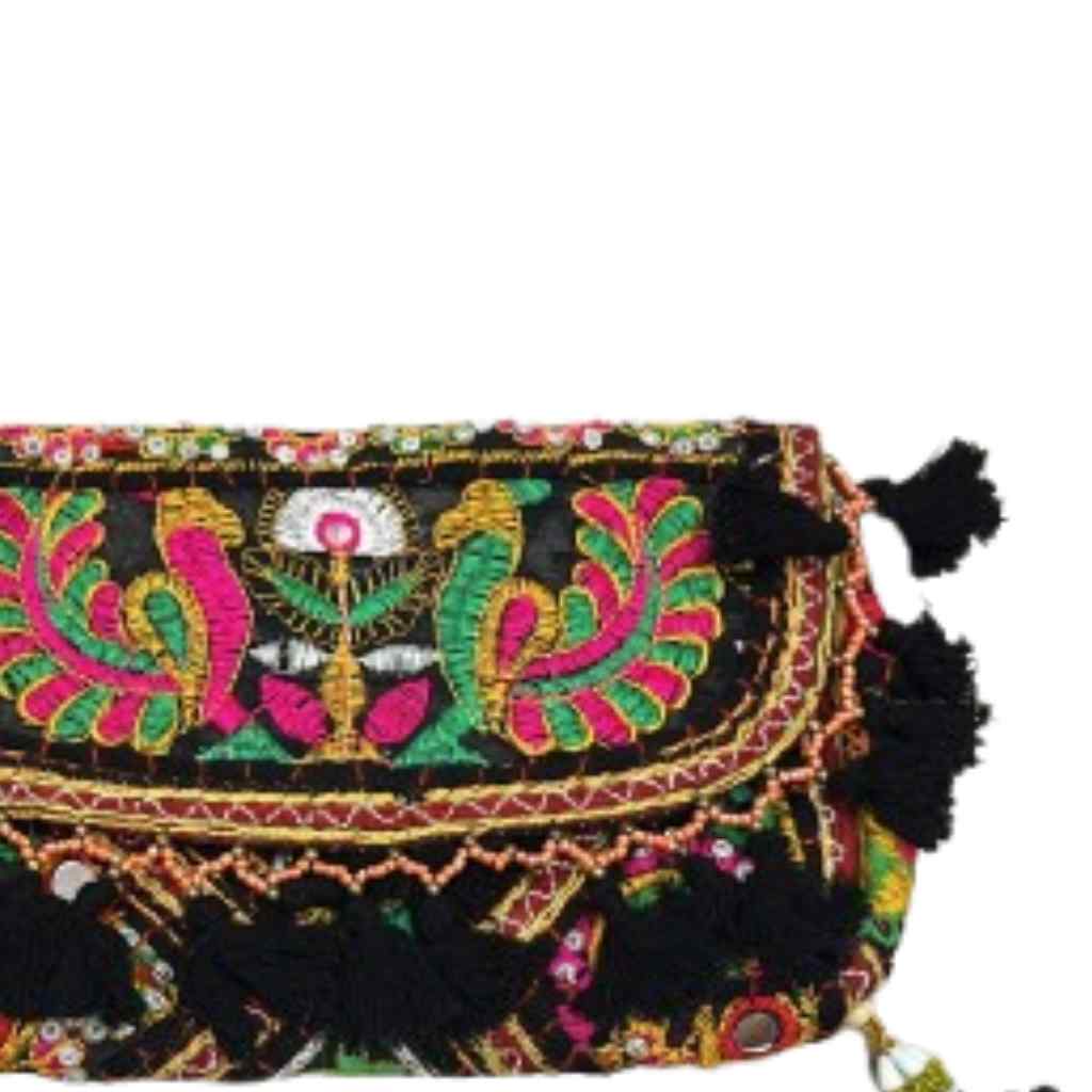 Boho Embroidered Sling Purse for Women