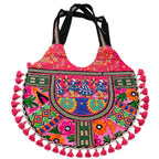 Tribal Hues Boho Embroidered Tote Bag