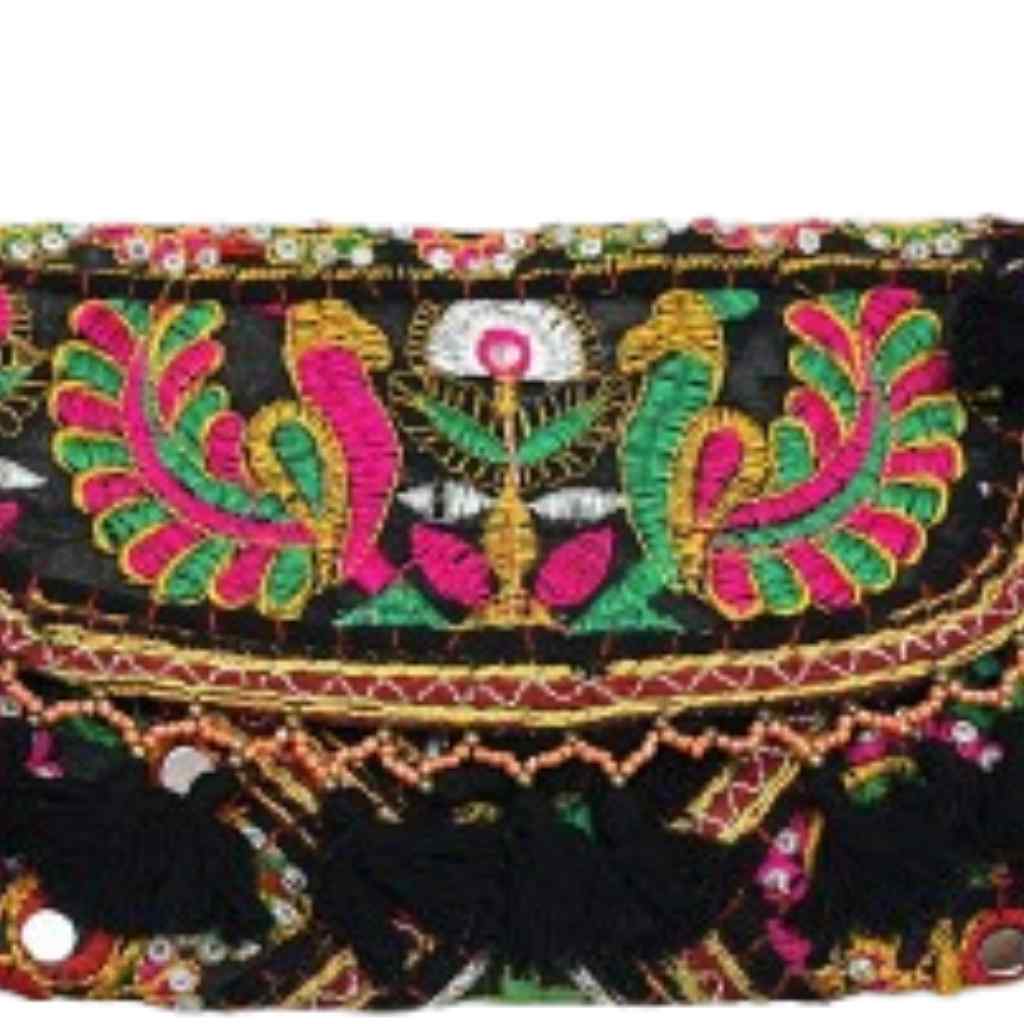 Boho Embroidered Sling Purse for Women