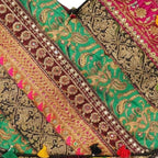 Ethnic Multicolor Embroidered Zari Tote Bag for Women