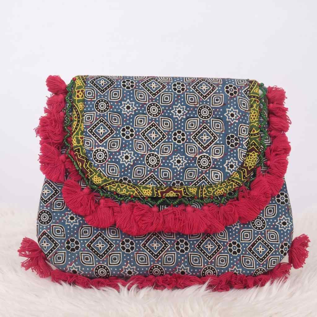 Indie Craft  Printed Ajrakh Sling Bag