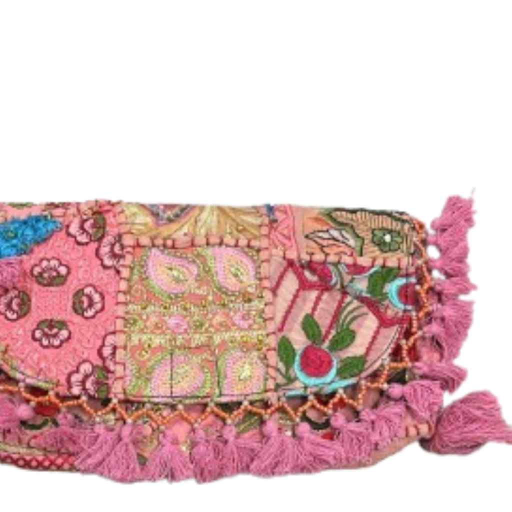 Boho Embroidered Sling Purse for Women