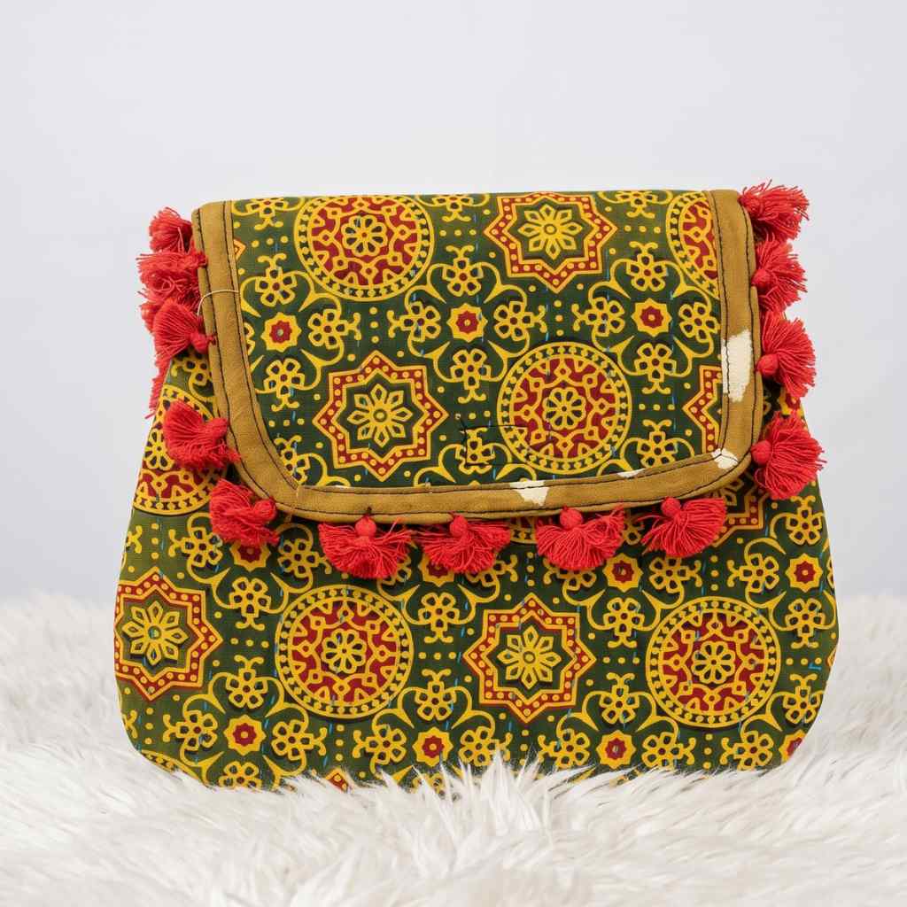 Indie Craft  Printed Ajrakh Sling Bag