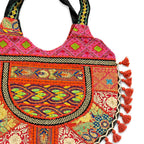 Tribal Hues Boho Embroidered Tote Bag
