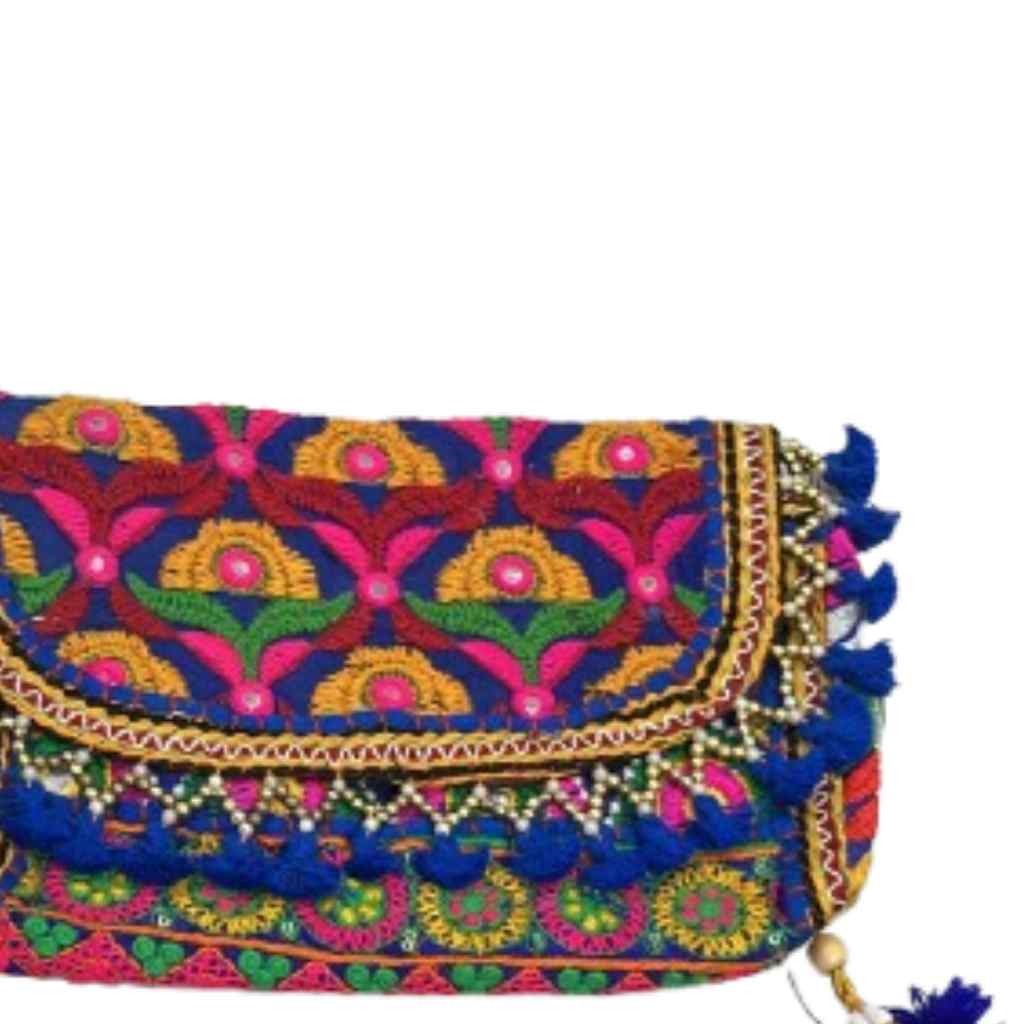 Boho Embroidered Sling Purse for Women