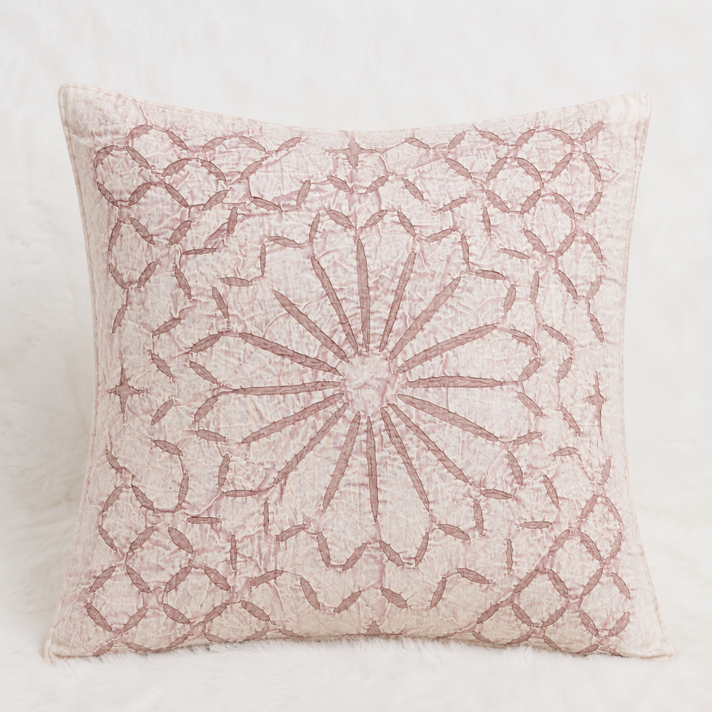Detailed Applique Cutwork Cushion Cover for Home