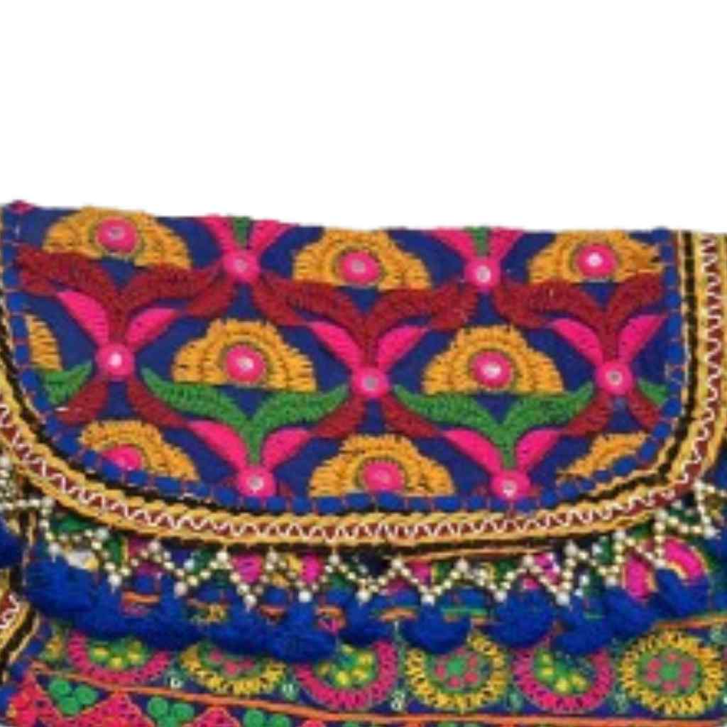 Boho Embroidered Sling Purse for Women